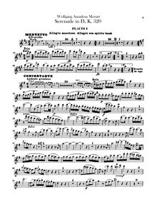 Partition flûte 1, 2, Serenade, Serenade No.9 ; Posthorn Serenade