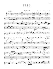 Partition cor , partie (en F), Trio, Op.25, Trio für Pianoforte, Clarinette und Horn von Maximilian Heidrich.