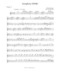 Partition flûte 2, Symphony No.29, B♭ major, Rondeau, Michel par Michel Rondeau