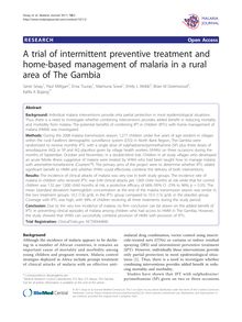 A trial of intermittent preventive treatment and home-based management of malaria in a rural area of The Gambia