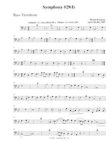 Partition basse trombone, Symphony No.29, B♭ major, Rondeau, Michel par Michel Rondeau