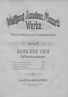 Partition complète, 2 Duos pour violon et viole de gambe, G major (No.1) and B♭ major (No.2) par Wolfgang Amadeus Mozart