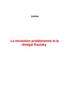 La révolution prolétarienne et le rénégat Kautsky