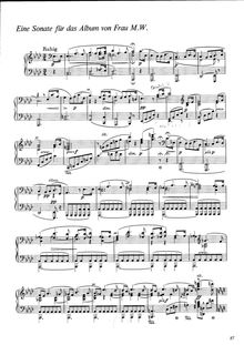 Partition complète, Eine Sonate für das Album von Frau M.W., Wagner, Richard