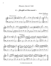 Partition , « Joseph est bien marié », Recueil de Noëls, Recueil de Noëls formant quatre Suites avec des Variations pour le Clavecin ou le Fortepiano