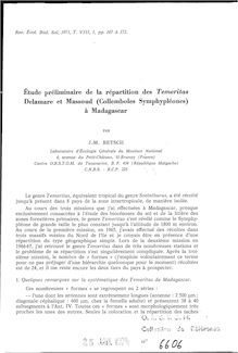 Etude préliminaire de la répartition des Temeritas Delamare et Massoud  (Collemboles Symphypléones