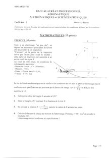 Mathématiques et Sciences Physiques 2002 Bac Pro - Aéronautique