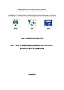 CBD Fourth National Report - Algeria (French version)