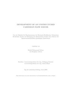 Development of an unstructured cartesian flow solver [Elektronische Ressource] / vorgelegt von Khalid Mohammad Sultan