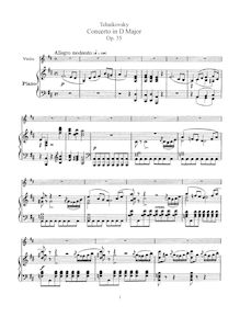 Partition de piano et partition de violon, violon Concerto par Pyotr Tchaikovsky