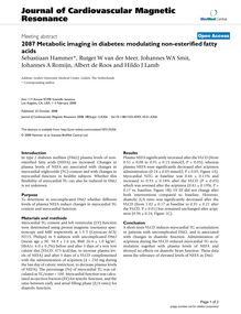 2087 Metabolic imaging in diabetes: modulating non-esterified fatty acids
