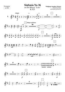 Partition trompettes 1, 2 (en B♭), Symphony No.36, Linz Symphony
