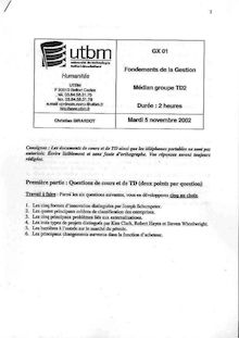 UTBM fondements de la gestion 2002
