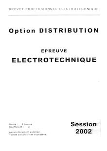 Electrotechnique appliquée 2002 BP - Electrotechnique option Distribution