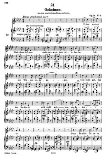 Partition complète (filter), Geheimes, D.719 (Op.14 No.2)