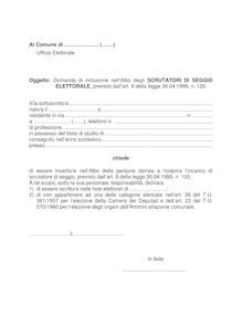 Domanda di inclusione nell Albo degli SCRUTATORI DI ... - Lega Nord