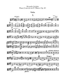 Partition altos, Piano Concerto, F-sharp minor, Scriabin, Aleksandr
