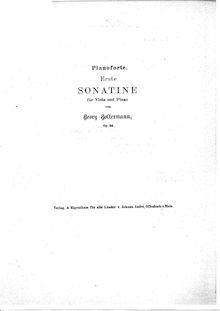 Partition de piano et partition de viole de gambe, Sonatina Op.36