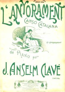 Partition complète, L anyorament, Cançó Catalana, Clavé, Josep Anselm