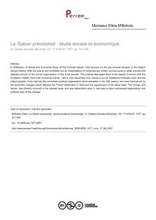 Le Gabon précolonial : étude sociale et économique. - article ; n°66 ; vol.17, pg 331-344