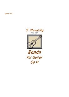 Partition complète, Rondo pour guitare, Op.11, Horetzky, Felix