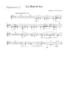 Partition Euphonium ou ténor Tuba 1/2, Peer Gynt  No.1, Op.46, Grieg, Edvard