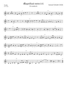 Partition 1st verse (Et exultavit) − viole de gambe aigue, Tabulatura Nova