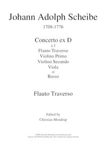 Partition Flauto traverso solo, Concerto pour flûte et cordes, Concerto ex D