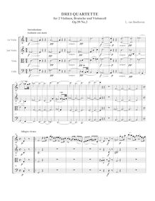 Partition complète, corde quatuor No.9, Op.59/3, Third Rasumowsky-Quartet
