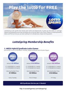 LottoSpring - World s First Social Lotto Game and Opportunity