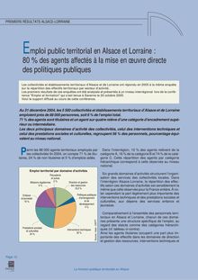 Emploi public territorial en Alsace et Lorraine : 80 % des agents affectés à la mise en uvre directe des politiques publiques