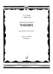Partition de piano, Ciaccona, Chaconne (attributed to Vitali)
