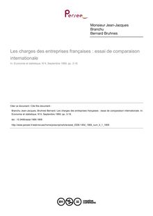 Les charges des entreprises françaises : essai de comparaison internationale - article ; n°1 ; vol.4, pg 3-18