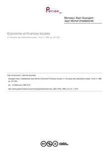 Economie et finances locales - article ; n°1 ; vol.9, pg 221-252