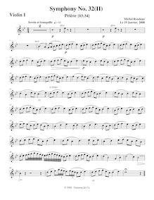 Partition Viloins I, Symphony No.32, C major, Rondeau, Michel par Michel Rondeau