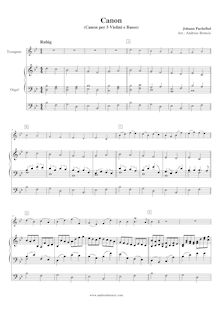 Partition complète et trompette , partie (en B♭), Canon et Gigue