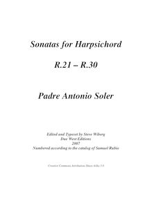 Partition complète of sonates R.21 – 30, clavier sonates R.21–30