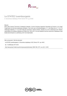 Le STATEC luxembourgeois - article ; n°1 ; vol.20, pg 49-50