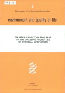 An interlaboratory ring test on the oxidizing properties of chemical substances