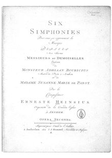 Partition parties complètes, 6 Symphonies, Op.2, Six Simphonies pour ceux qui apprennent la Musique