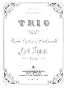 Partition de piano, Piano Trio, Simon, Anton