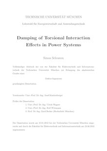 Damping of torsional interaction effects in power systems [Elektronische Ressource] / Simon Schramm