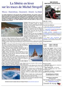 La Sibérie en hiver sur les traces de Michel Strogoff