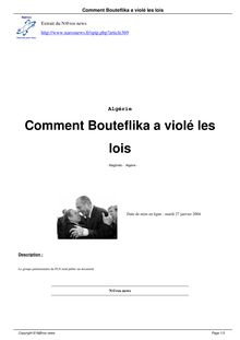 Comment Bouteflika a violé les lois
