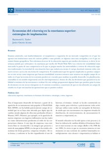 Economías de e-learning en la enseñanza superior: estrategias de implantación (Economics of e-learning in higher education: implantation strategies)