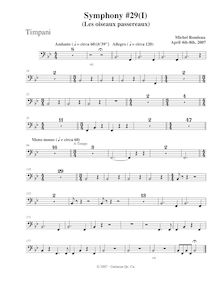 Partition timbales, Symphony No.29, B♭ major, Rondeau, Michel
