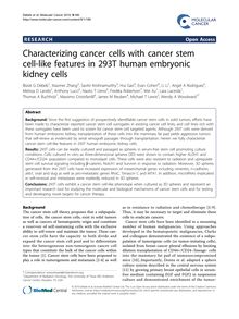 Characterizing cancer cells with cancer stem cell-like features in 293T human embryonic kidney cells
