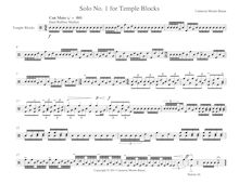 Partition complète, Solo No.1 pour Temple Blocks, Mozee-Baum, Cameron