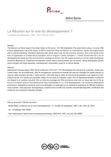 La Réunion sur la voie du développement ? - article ; n°533 ; vol.96, pg 33-51