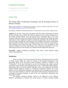 The dating mind: Evolutionary psychology and the emerging science of human courtship